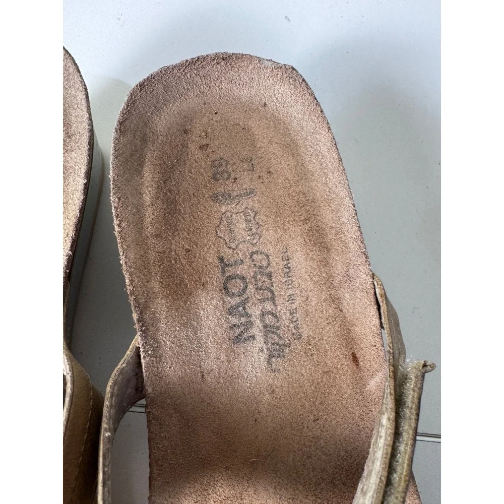 Naot Wedge Sandals Womens 39 8.5 8 Metallic Leather Cork‎ Platform Comfort Boho
